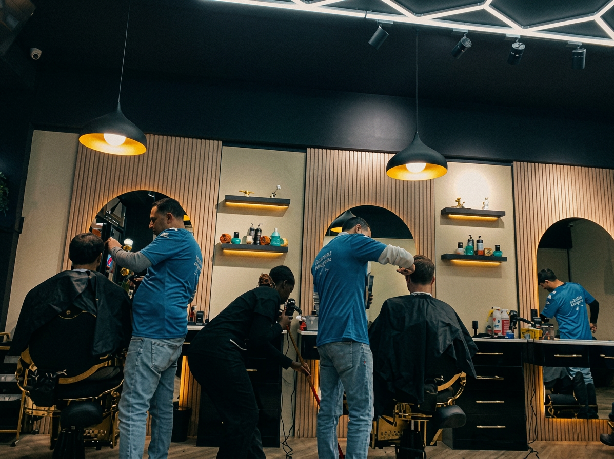 Master barbers at work